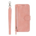 For Samsung Galaxy A34 5G Oil Skin Zipper Wallet Leather Phone Case(Pink)