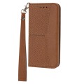 For Samsung Galaxy S23 5G Woven Texture Stitching Magnetic Leather Phone Case(Brown)