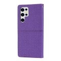For Samsung Galaxy S23 Ultra 5G Woven Texture Stitching Magnetic Leather Phone Case(Purple)