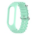 For Xiaomi Mi Band 7 / 6 / 5 / 4 / 3 Solid Color Marine Silicone Breathable Watch Band(Blue Sea)