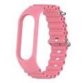 For Xiaomi Mi Band 7 / 6 / 5 / 4 / 3 Solid Color Marine Silicone Breathable Watch Band(Pink)