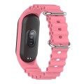 For Xiaomi Mi Band 7 / 6 / 5 / 4 / 3 Solid Color Marine Silicone Breathable Watch Band(Pink)