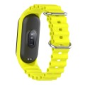 For Xiaomi Mi Band 7 / 6 / 5 / 4 / 3 Solid Color Marine Silicone Breathable Watch Band(Bright Yellow