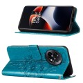 For OnePlus Ace 2 5G / 11R 5G Embossed Butterfly Leather Phone Case(Blue)