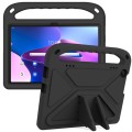 For Lenovo Tab M10 3rd Gen Handle EVA Shockproof Tablet Case with Holder(Black)