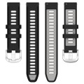 For Garmin Forerunner 265S 18mm Sports Two-Color Steel Buckle Silicone Watch Band(Black+Grey)