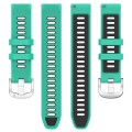 For Garmin Forerunner 265S 18mm Sports Two-Color Steel Buckle Silicone Watch Band(Lake Blue+Black)