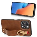 For Xiaomi Redmi 12 4G Wristband Leather Back Phone Case(Brown)