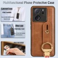 For Xiaomi 13T / 13T Pro / Redmi K60 Ultra Wristband Leather Back Phone Case(Brown)
