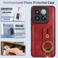 For Xiaomi 14 Pro Wristband Leather Back Phone Case(Red)