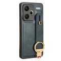 For Xiaomi Redmi Note 13 Pro+ Wristband Leather Back Phone Case(Blue)