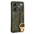 For Xiaomi Redmi Note 13 Pro+ Wristband Leather Back Phone Case(Green)