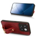 For Xiaomi 14 Wristband Leather Back Phone Case(Red)