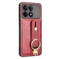 For Xiaomi Redmi K70/K70 Pro Wristband Leather Back Phone Case(Red)
