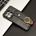 For Xiaomi Poco X6 Pro/Redmi K70E Wristband Leather Back Phone Case(Black)