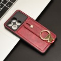For Xiaomi Poco X6 Pro/Redmi K70E Wristband Leather Back Phone Case(Red)