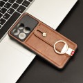 For Xiaomi Poco X6 Pro/Redmi K70E Wristband Leather Back Phone Case(Brown)