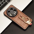 For Xiaomi 14 Ultra Wristband Leather Back Phone Case(Brown)