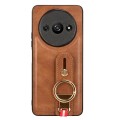 For Xiaomi Redmi A3 Wristband Leather Back Phone Case(Brown)