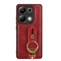 For Xiaomi Poco M6 Pro 4G Wristband Leather Back Phone Case(Red)