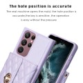 For Samsung Galaxy S22 Ultra 5G Horizontal Metal Buckle Wallet Rhombic Leather Phone Case(Purple)