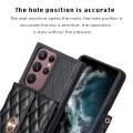 For Samsung Galaxy S22 Ultra 5G Horizontal Metal Buckle Wallet Rhombic Leather Phone Case(Black)