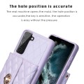 For Samsung Galaxy S21 FE 5G Horizontal Metal Buckle Wallet Rhombic Leather Phone Case(Purple)