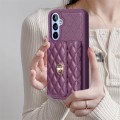 For Samsung Galaxy A54 5G Horizontal Metal Buckle Wallet Rhombic Leather Phone Case(Dark Purple)