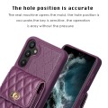 For Samsung Galaxy A34 5G Vertical Wallet Rhombic Leather Phone Case(Dark Purple)