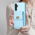 For Samsung Galaxy A34 5G Vertical Wallet Rhombic Leather Phone Case(Blue)