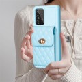 For Samsung Galaxy A52 4G / 5G Vertical Wallet Rhombic Leather Phone Case(Blue)