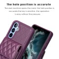 For Samsung Galaxy A54 5G Vertical Wallet Rhombic Leather Phone Case(Dark Purple)