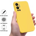 For Infinix Hot 12 Pure Color Liquid Silicone Shockproof Phone Case(Yellow)