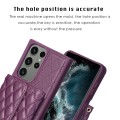 For Samsung Galaxy S23 Ultra 5G Horizontal Wallet Rhombic Leather Phone Case(Dark Purple)