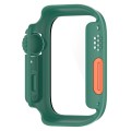 For Apple Watch Series 9 / 8 / 7 41mm Tempered Film + PC Integrated Watch Protective Case(Green)