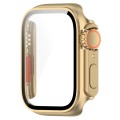 For Apple Watch Series 9 / 8 / 7 41mm Tempered Film + PC Integrated Watch Protective Case(Champagne