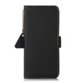 For Xiaomi Redmi A3 Side-Magnetic TJ Genuine Leather RFID Phone Case(Black)