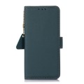 For Xiaomi Redmi A3 Side-Magnetic TJ Genuine Leather RFID Phone Case(Green)