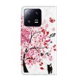 For Xiaomi 13T Pro 3D Painting Pattern Leather Phone Case(Cat Under The Tree)