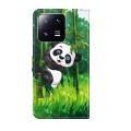 For Xiaomi 13T Pro 3D Painting Pattern Leather Phone Case(Bamboo Panda)