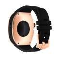 For Apple Watch Ultra 49mm Armor Stainless Steel Case TPU Watch Band(Rose Gold Black)