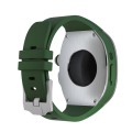 For Apple Watch Ultra 49mm Armor Stainless Steel Case TPU Watch Band(Silver Green)
