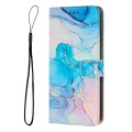 For Samsung Galaxy A24 4G Painted Marble Pattern Leather Phone Case(Pink Green)