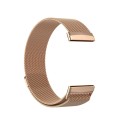 For Fitbit Versa 4 / 3 Milanese Magnetic Metal Weave Watchband, Small Size(Rose Gold)