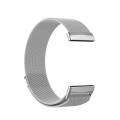 For Fitbit Versa 4 / 3 Milanese Magnetic Metal Weave Watchband, Small Size(Silver)