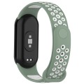 For Xiaomi Mi Band 8 Sports Two Color Silicone Watch Band(Light Green White)