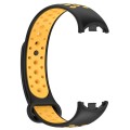 For Xiaomi Mi Band 8 Sports Two Color Silicone Watch Band(Black Yellow)