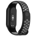 For Xiaomi Mi Band 8 Sports Two Color Silicone Watch Band(Black Grey)