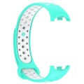 For Xiaomi Mi Band 8 Sports Two Color Silicone Watch Band(Cyan White)