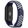 For Xiaomi Mi Band 8 Sports Two Color Silicone Watch Band(Midnight Blue White)